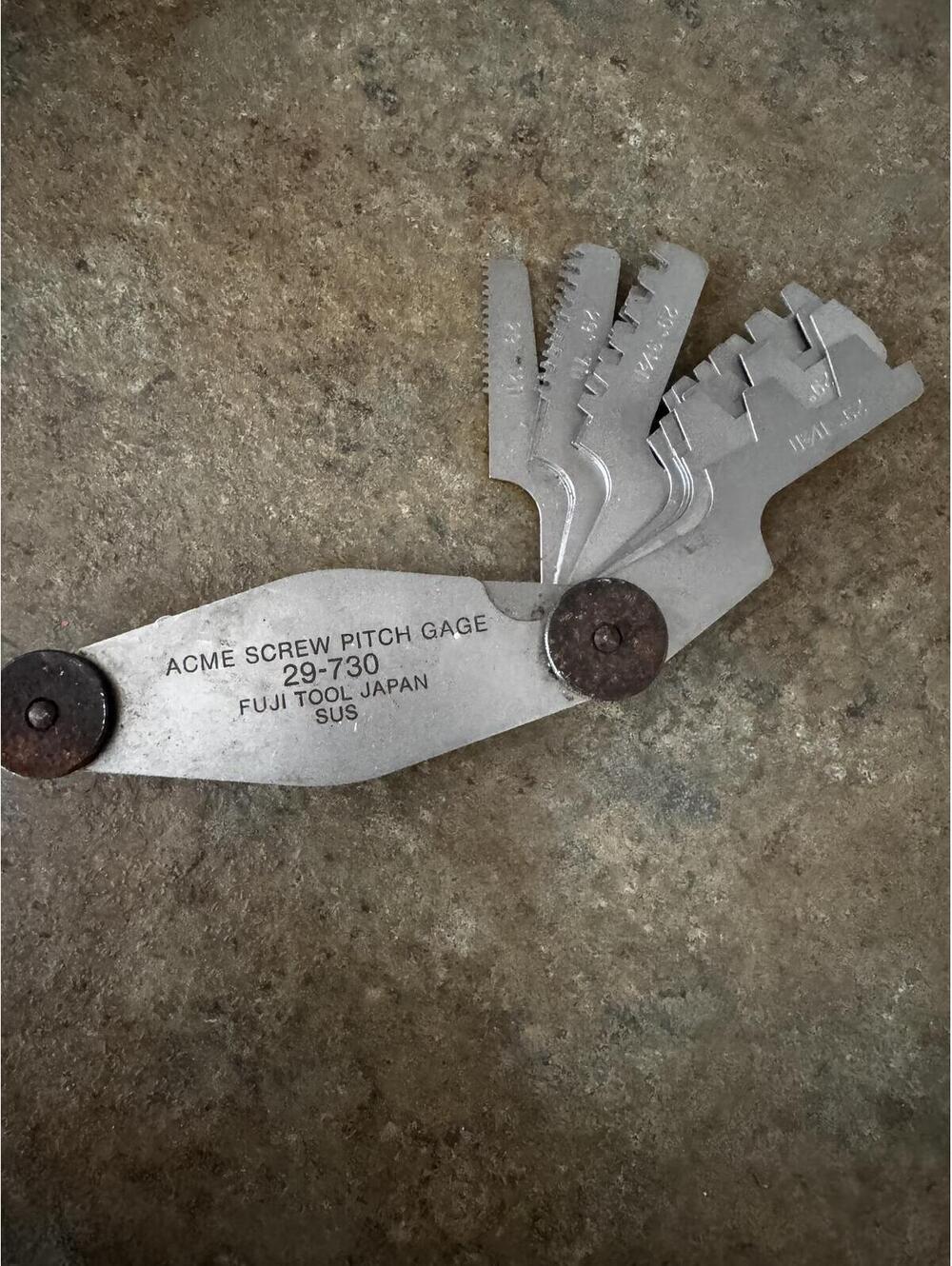 Fuji Tool Japan 29-730 Acme Screw Pitch Gage Stainless Steel Machinist Tool
